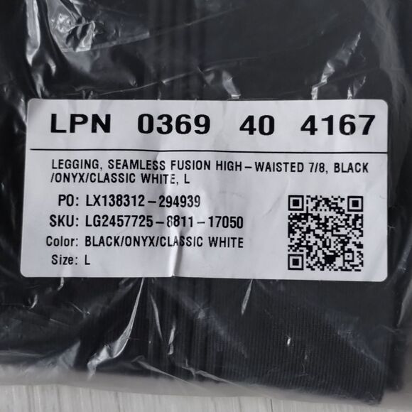 Fabletics Seamless Fusion High-Waisted 7/8 Legging Size L Black NWT In Packaging - Picture 8 of 8